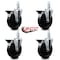 Service Caster 5'' Soft Rubber Wheel Swivel 7/8'' Square Stem Caster Set with Brake, 4PK SCC-SQ20S514-SRS-PLB-78-4 - alternate 4